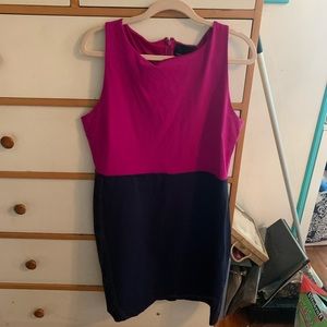 Cynthia Rowley Blue & Pink Color Block Dress Sz XL